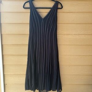 Tadashi Shoji Structured Illusion Flare Dress in Black Size Medium